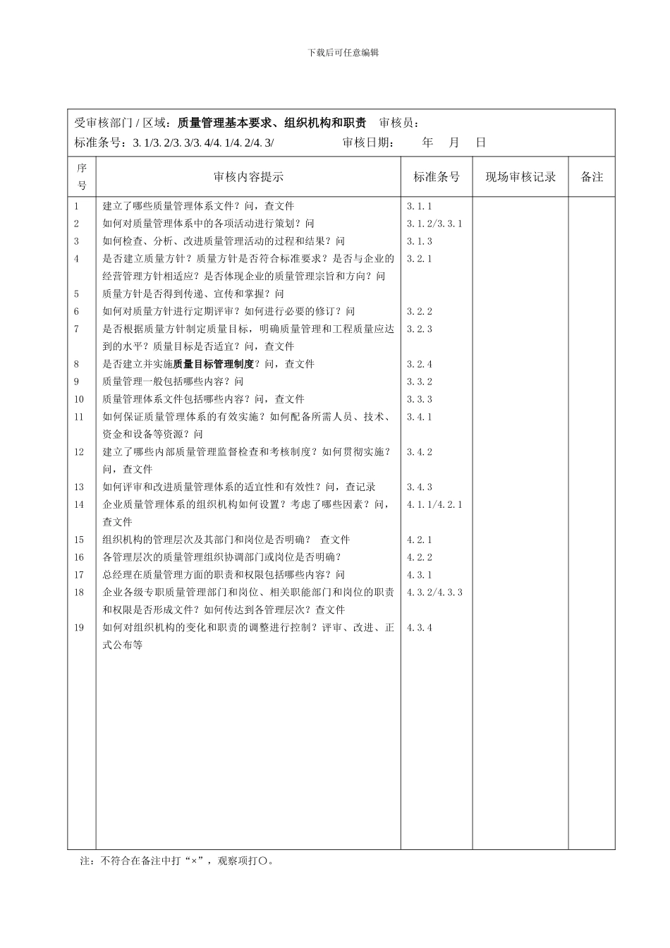 施工企业GB50430审核检查表_第1页