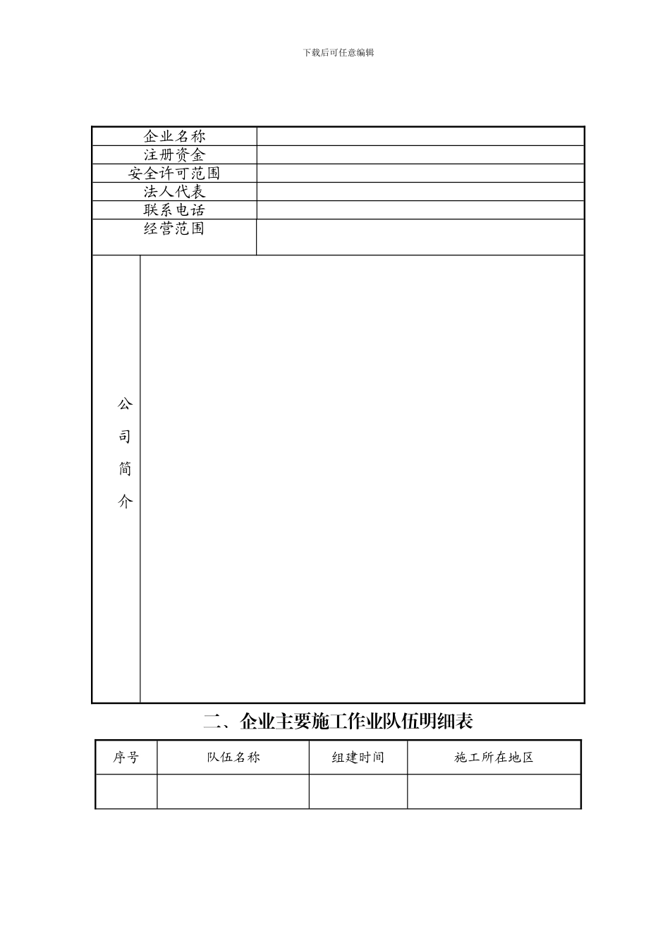 施工企业信息表_第2页