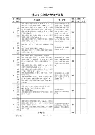施工企业安全生产评价表格