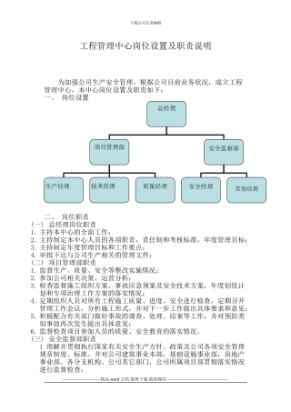 施工企业岗位职责及考核制度20240314
