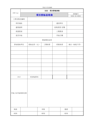 施工企业项目投标总结