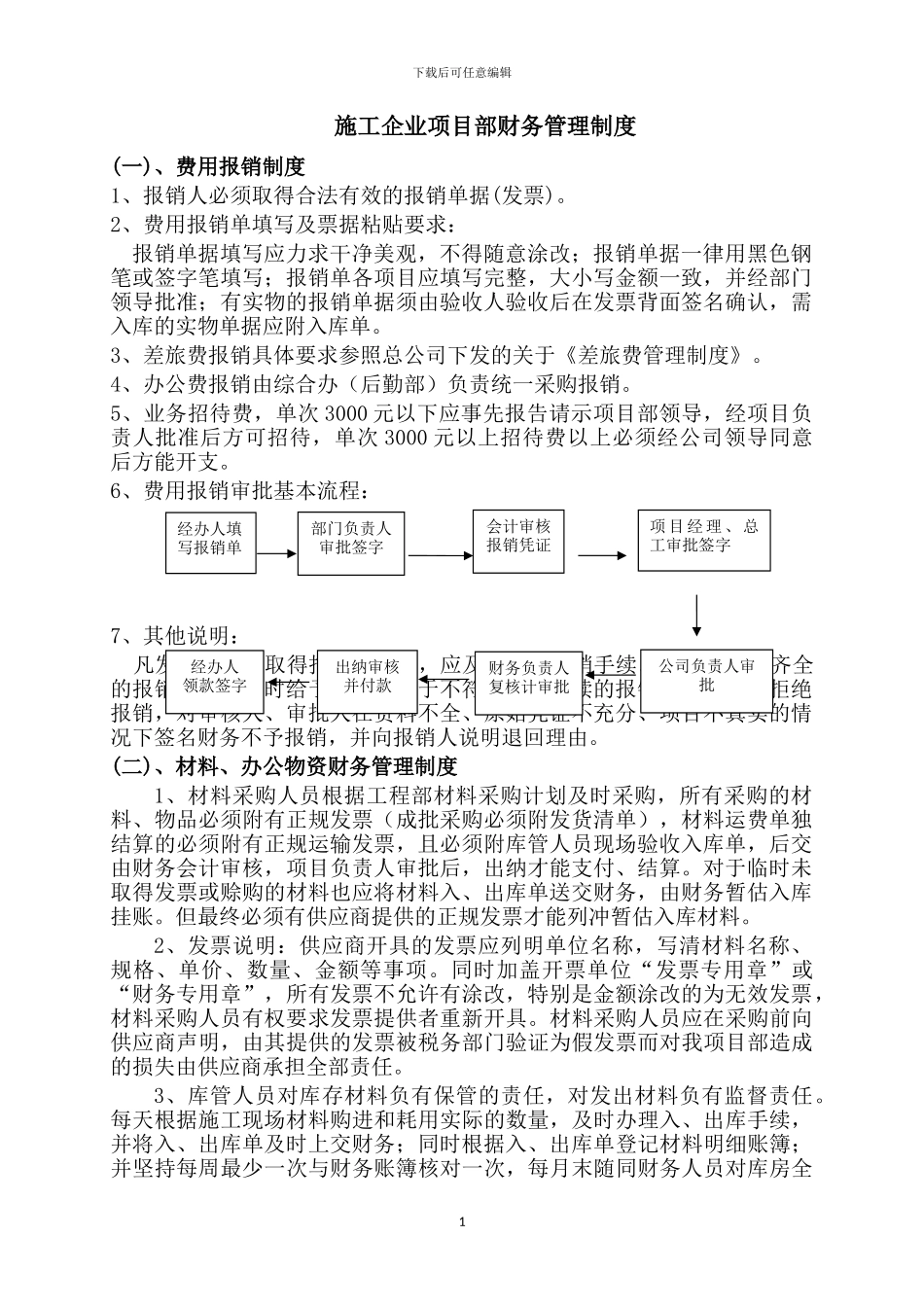 施工企业项目部财务管理制度_第1页