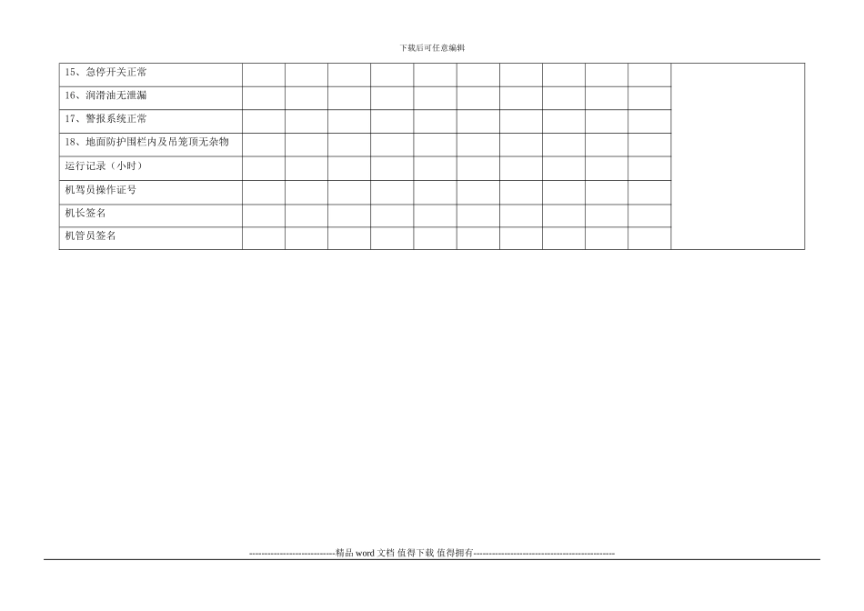 施工升降机每日安全检查、运行记录表1_第2页