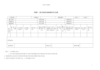 施工单位质量安全检查评分表