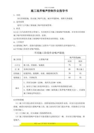 施工场界噪声控制管理办法