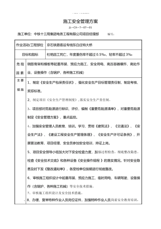 施工安全管理方案