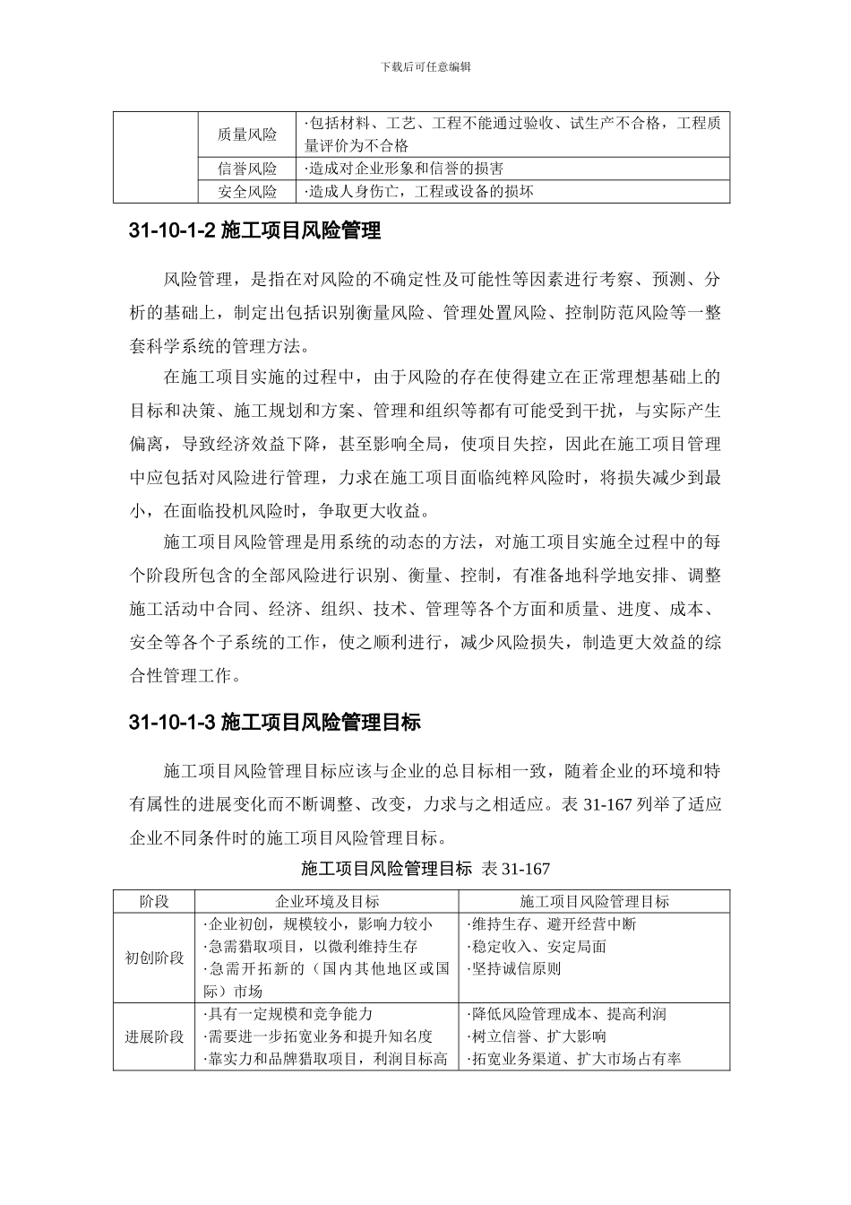 施工手册第三十一章施工项目管理31-10-施工项目风险管理_第3页