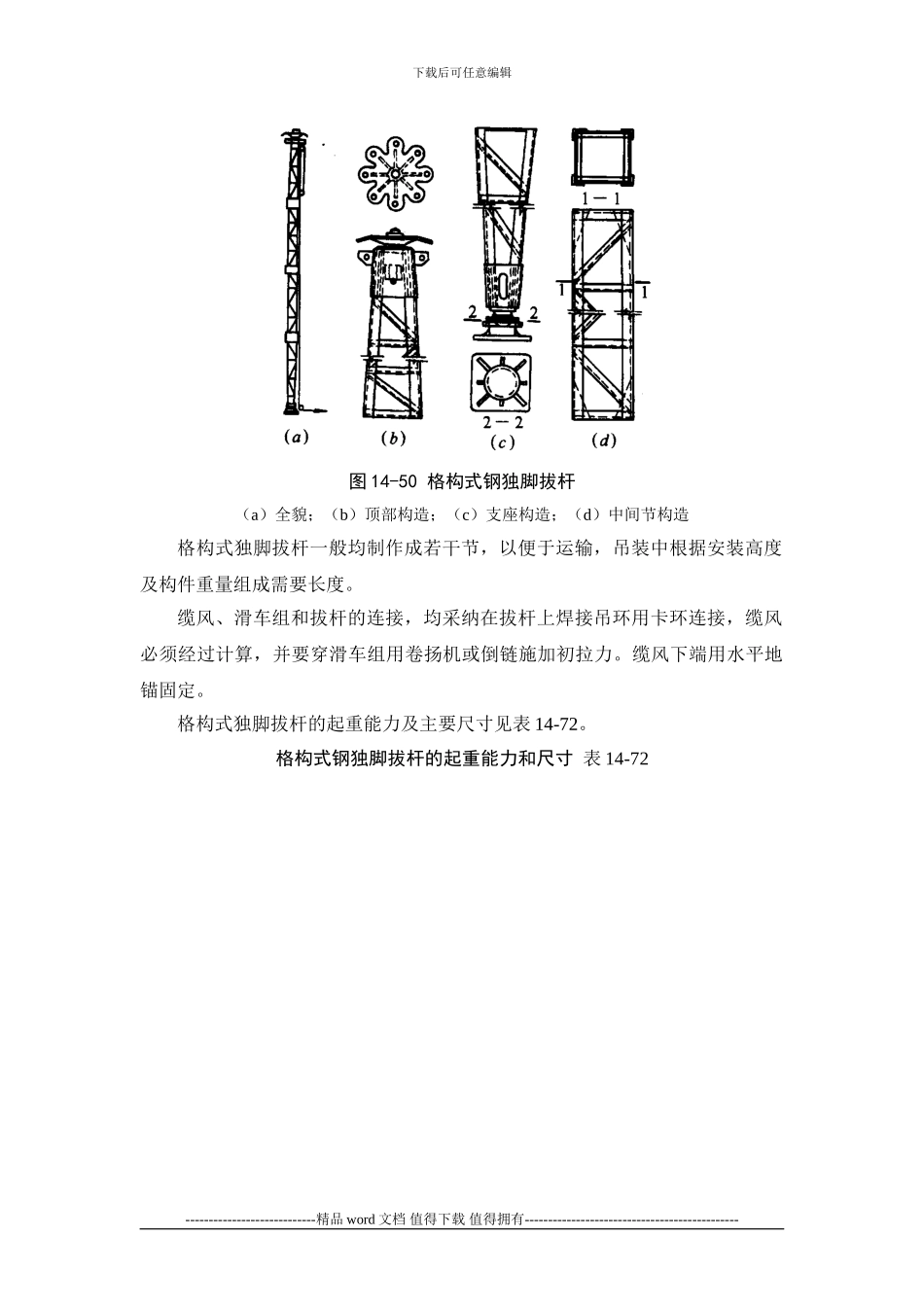 施工手册第十四章起重设备与混凝土结构吊装工程14-2-5-独脚拔杆_第2页
