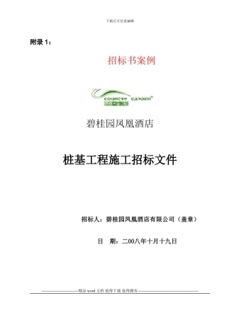 施工招标书案例