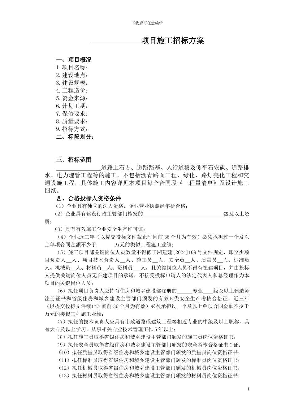 施工招标方案()_第1页