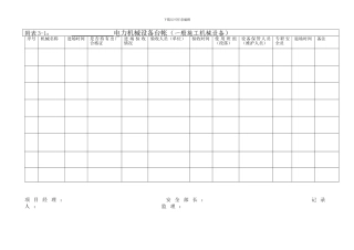 施工机械设备台帐
