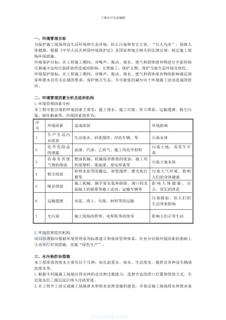 施工环保措施计划