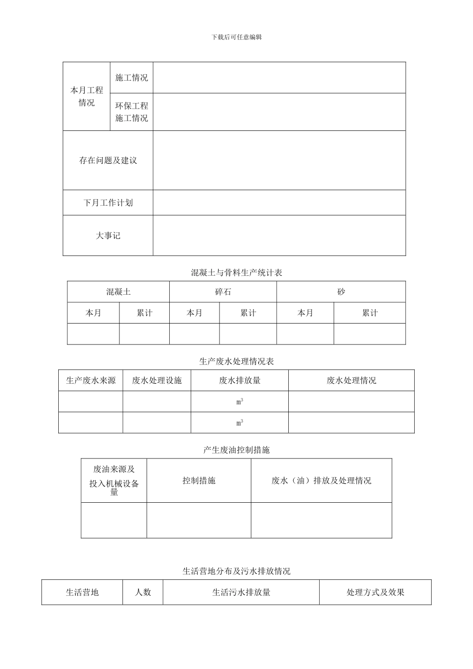 施工环境保护管理月报_第2页