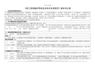 施工现场临时用电安全技术规范对照表