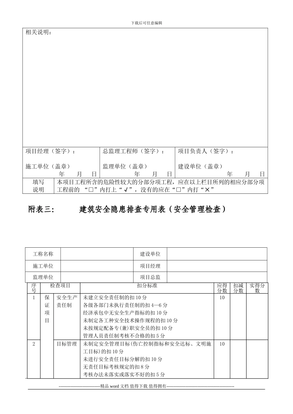 施工现场安全患排查专用表_第3页