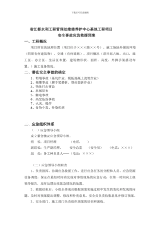 施工现场安全事故应急救援预案范本()