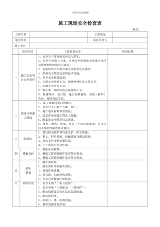 施工现场安全检查表()[1]