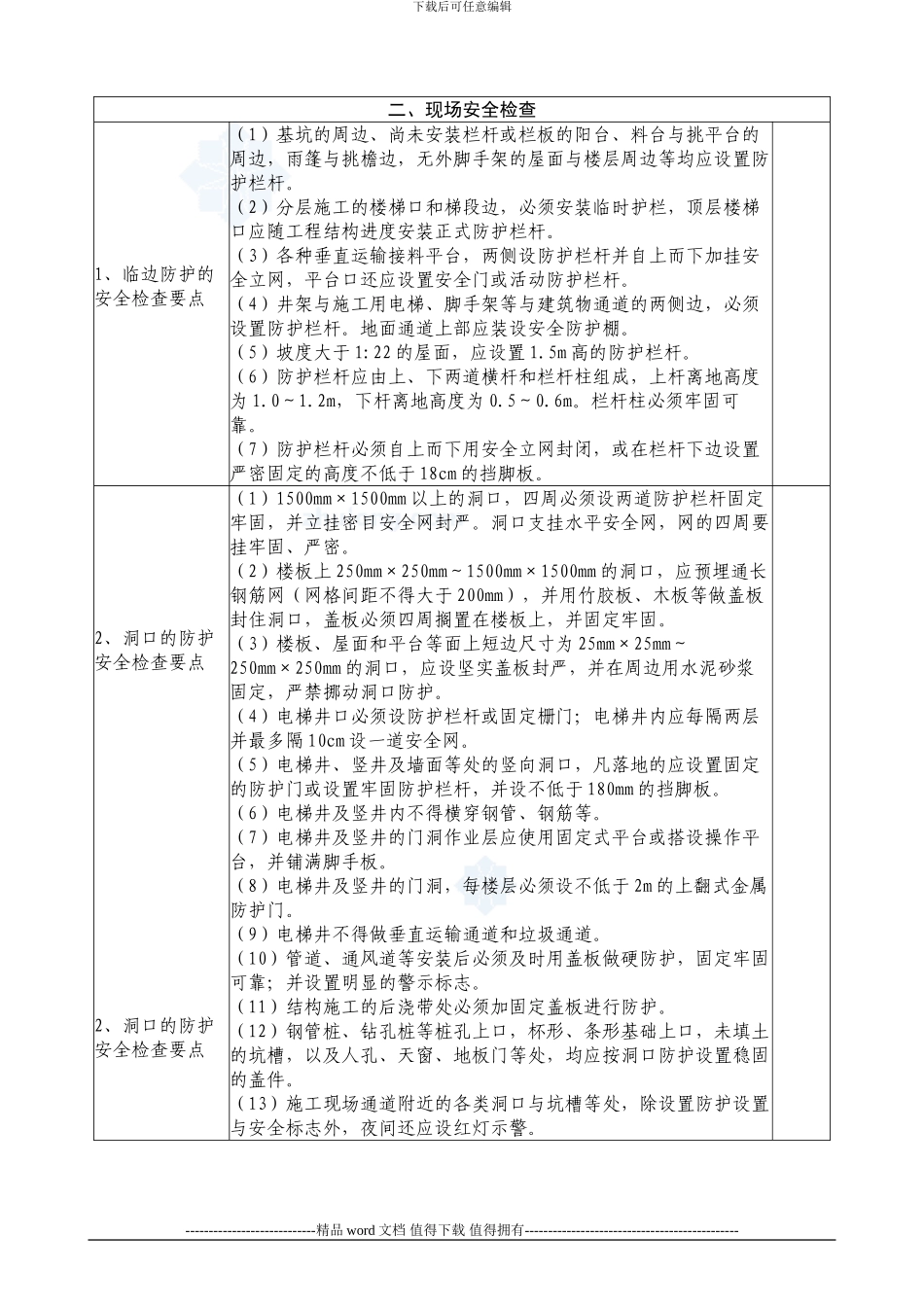 施工现场安全检查内容-secret_第2页