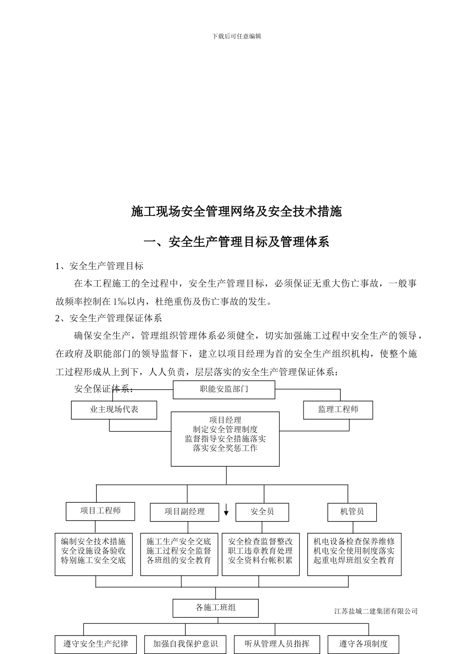 施工现场安全管理网络及安全技术措施()_第3页