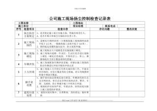 施工现场扬尘控制检查记录表
