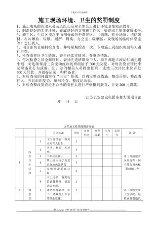 施工现场环境、卫生奖罚制度