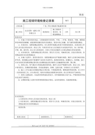 施工现场环境检查记录表