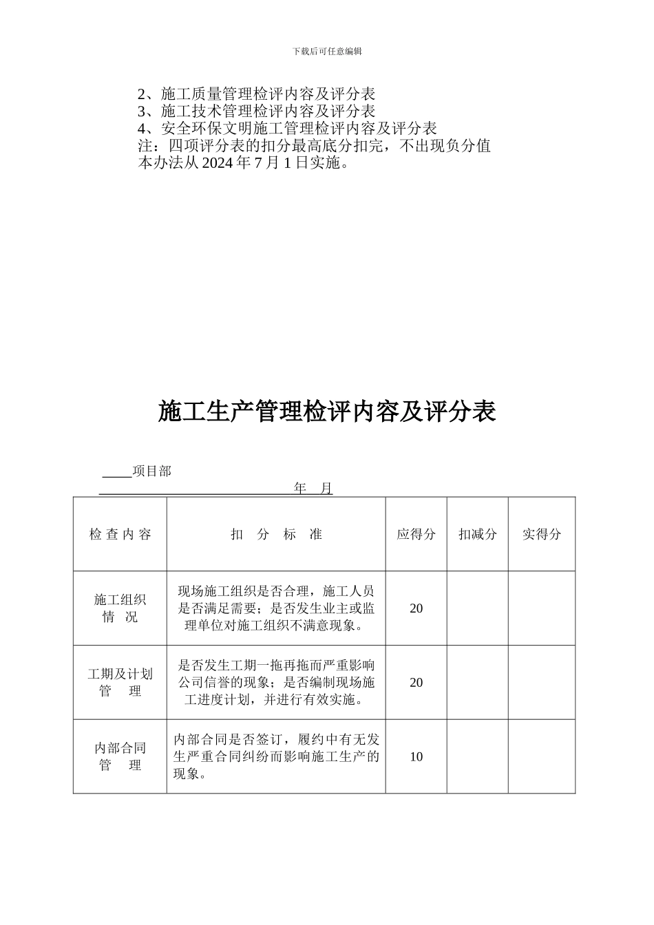 施工现场管理月检评办法_第3页