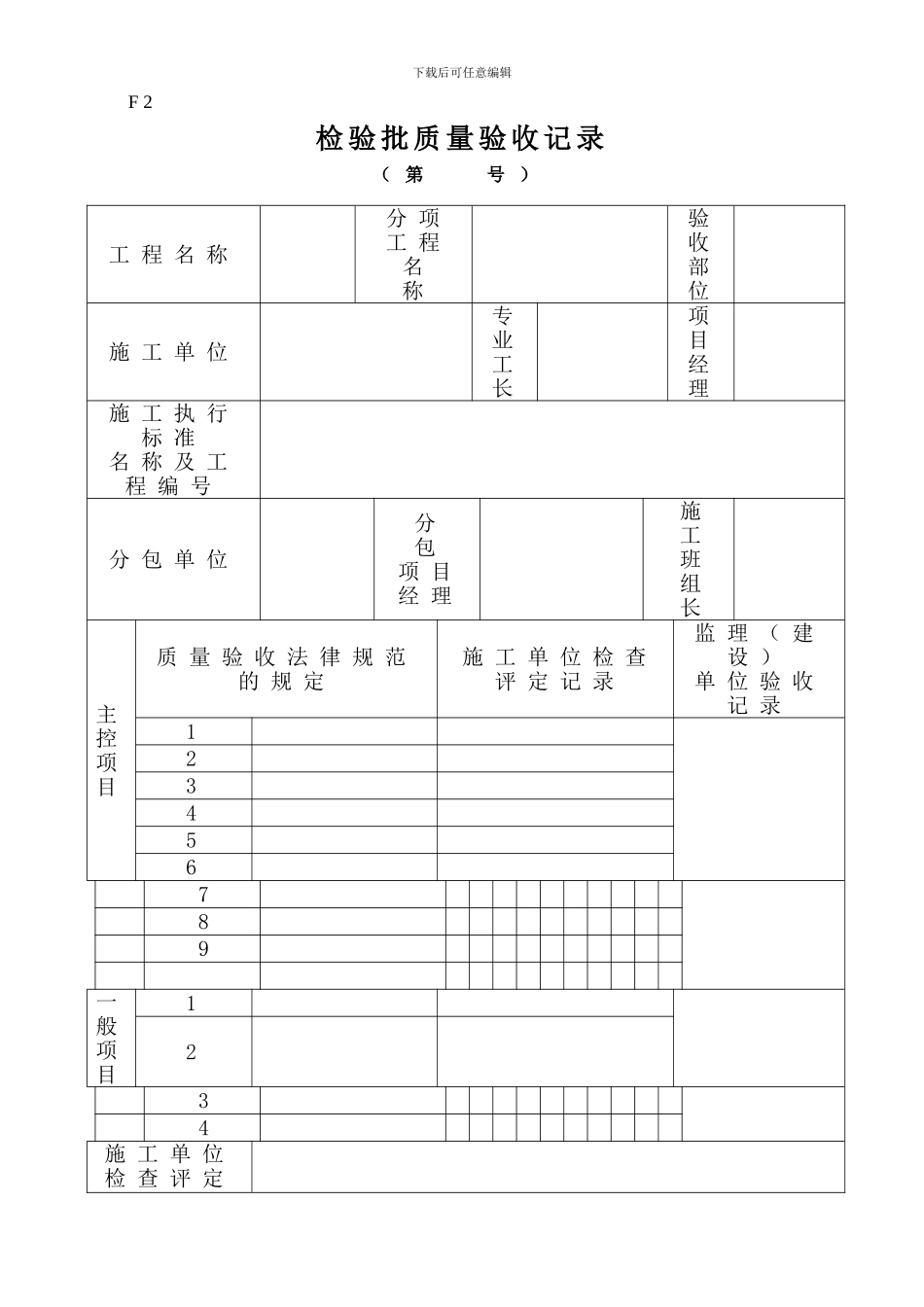 施工现场质量管理检查记录GB50300-2001附表_第3页