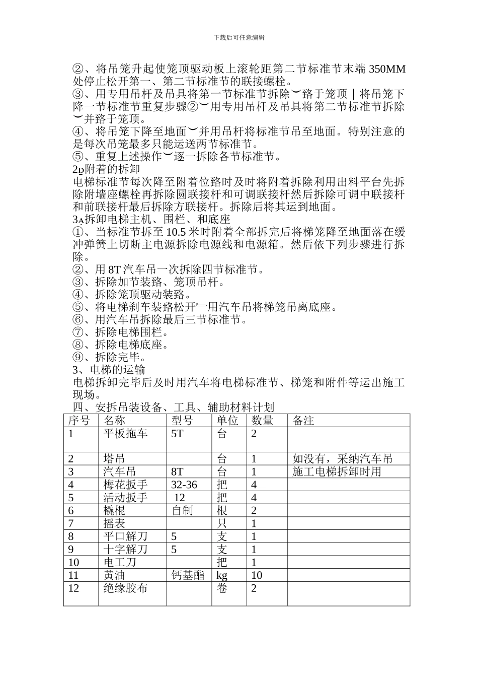 施工电梯拆卸方案_第2页