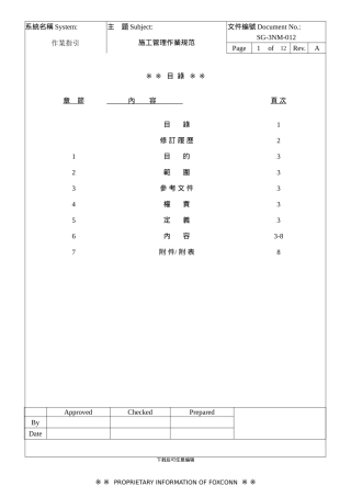 施工管理作业程序