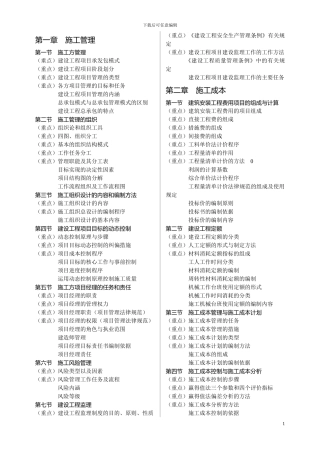 施工管理考点分布