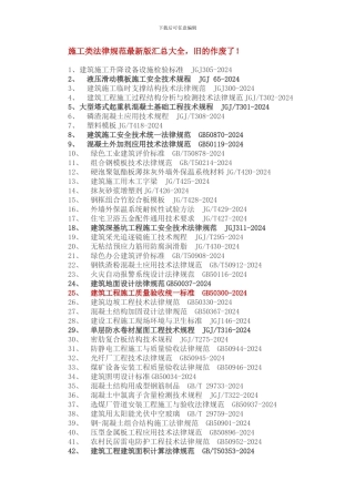 施工类规范最新版汇总大全