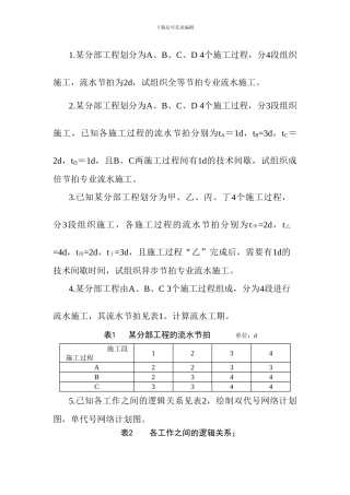 施工组织题目