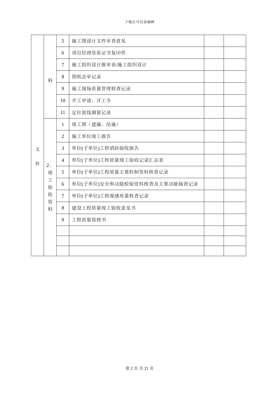 施工质量文件归档总目录_第2页