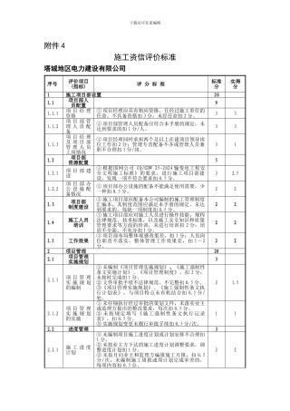 施工资信评价标准