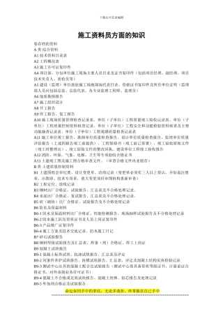 施工资料员方面的知识