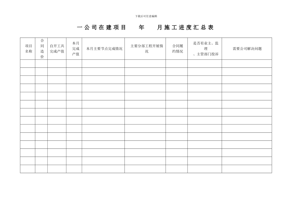 施工进度月报表_第2页