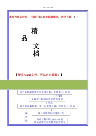 施工进度计划审批程序