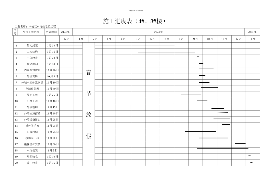 施工进度表至竣工验收_第2页