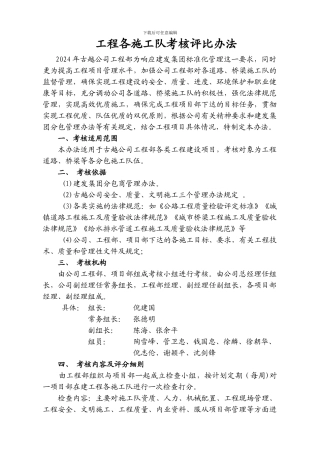 施工队评比办法2024