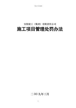 施工项目管理处罚办法