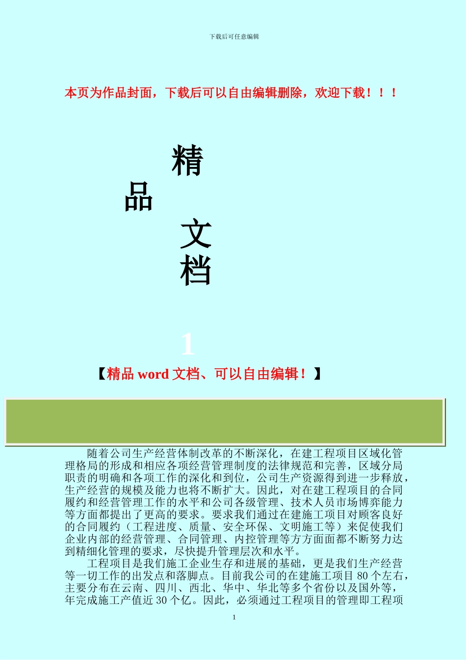 施工项目经营管理0812_第1页