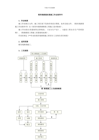 既有线路基拓宽施工作业指导书