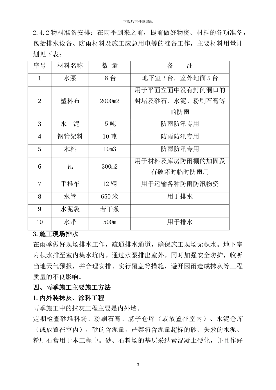 昱海澜湾一期工程雨季施工方案_第3页