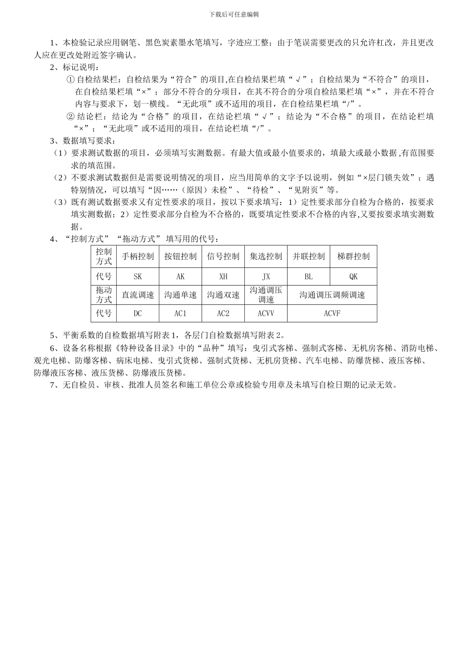 曳引驱动电梯施工自检报告_第2页