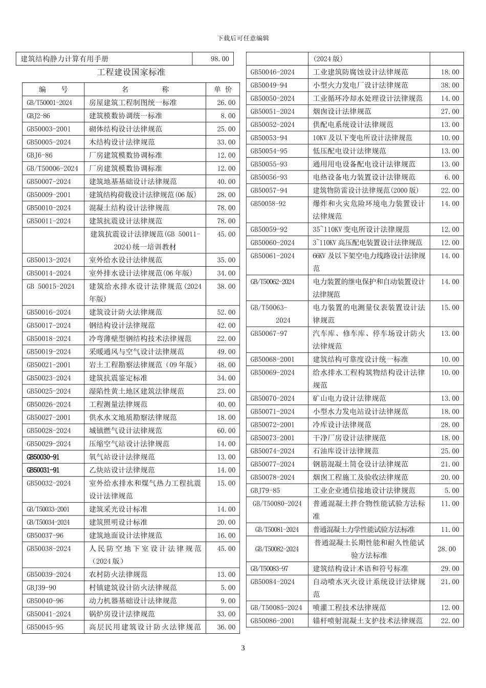 最新国家标准、行业标准、图集、工程手册及标准汇编清单_第3页