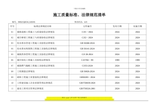 最新施工标准、规范清单