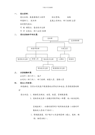 服务器维护工程师