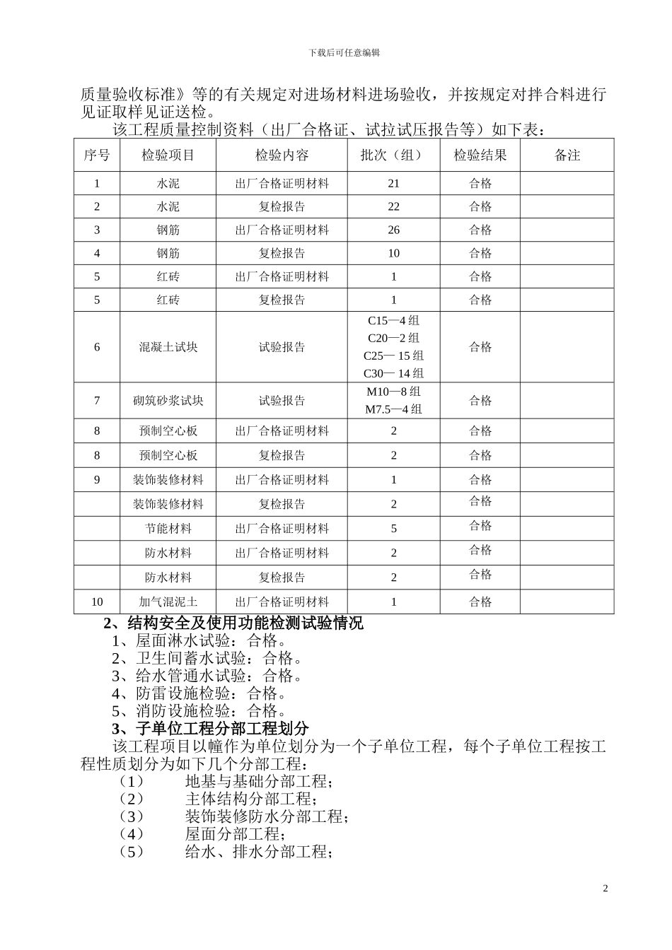 机场民航小区综合楼工程质量评估报告_第3页