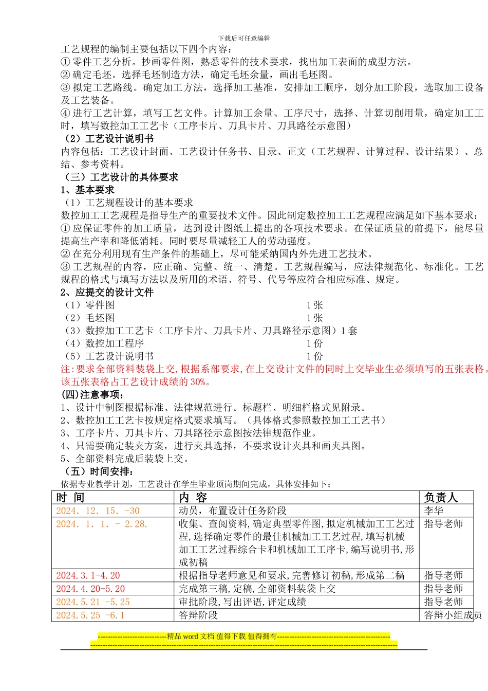 机械工程系2024届数控专业毕业工艺设计计划安排_第2页